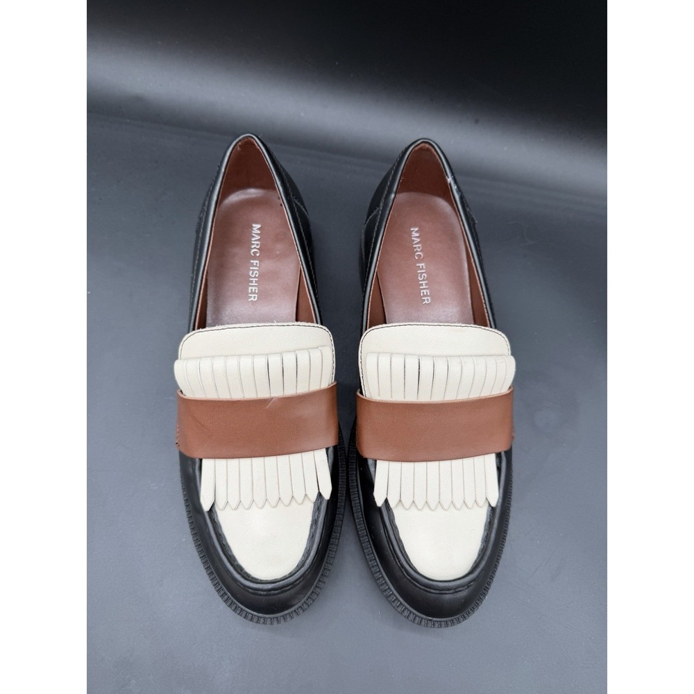 Marc Fisher Women's Chic Loafer Black/beige/brown Size 6.5